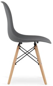 Set troch jedálenských stoličiek OSAKA tmavosivé (hnedé nohy) (3ks)