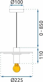 Toolight Toolight, závesné svietidlo 1xE27 APP1214-1CP, čierna matná, OSW-40027