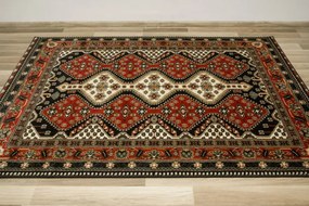 Koberec Afgan 4358A čierny / červený / krémový