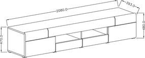 TV stolík Toledo 40 Biely Laminát - san remo/biely lesk - san remo