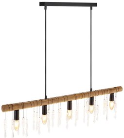 Globo 15532-5H - Luster na lanku KIRA 5xE14/40W/230V čierna/hnedá