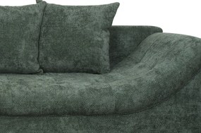 Rohová sedačka Kati, šedo-zelená látka, ľavý roh