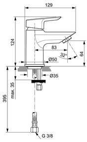 Ideal Standard Tesi - Umývadlová batéria Piccolo, bez odtokovej garnitúry, chróm A6568AA