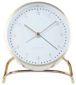 KARLSSON Budík Clock Stylish biela ∅ 9 × 11 cm