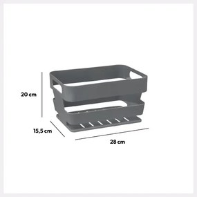 Úložný box na hračky do vane alebo sprchy s dierovaným dnom, sivý BATH