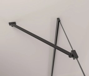 Erga Bern, 1-krídlové delené sprchové dvere do otvoru 120x195 cm, 6mm číre sklo, čierny profil, ERG-V02-BERN-D120-BK