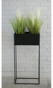 KOVOVÝ KVETINÁČ SO STOJANOM RECT 90X24X44 CM ČIERNA