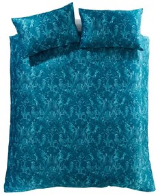 Modré zamatové obliečky na dvojlôžko/predĺžené 230x220 cm Bridgerton Regal Birds – Catherine Lansfield