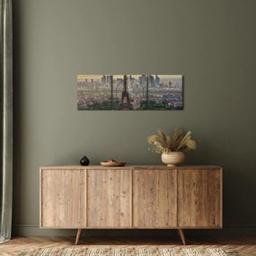 Obraz - Panoráma Paríža (s hodinami) (90x30 cm)