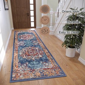 Tmavomodrý koberec behúň 80x240 cm Orient Maderno – Hanse Home