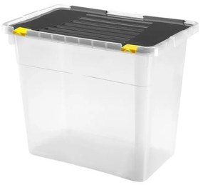 Úložný box DRAGON 72 l čierna/priehľadná