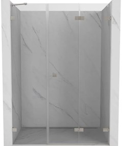 Mexen Lunar-F, pravé sklápacie sprchové dvere 130 cm, 8mm číre sklo, oceľový profil, 836S-130-050-97-00-P