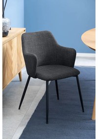 Antracitové čalúnené jedálenské kreslá v súprave 2 ks Ilsa – Actona