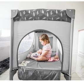 BabyOno - Cestovná postieľka BASIC sivá
