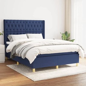Boxspring posteľ s matracom modrý 140x190 cm látka 3132231