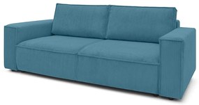 Tyrkysovomodrá menčestrová rozkladacia pohovka 245 cm Nihad – Bobochic Paris