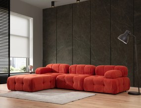 Doblo 3-sedačka s taštičkou ( L1-O1-1R-Pouffe) - červená