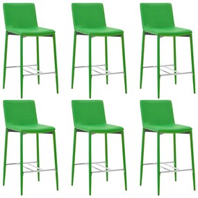 Barové stoličky 6 ks, zelené, umelá koža