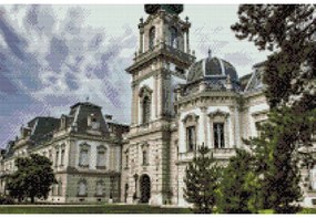 Gario Diamantové maľovanie Palác Keszthely Rozmery: 60 x 40 cm, Rámovanie: Iba zrolované plátno, Diamanty: Štvorcové