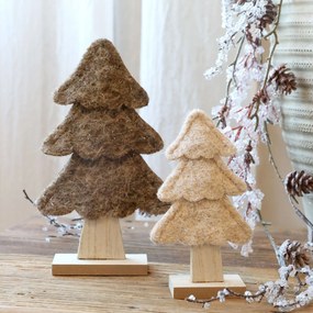 Sada 2ks vianočný stromček z plsti - 12 * 20 / 8 * 14 cm