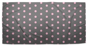 Sablio Uterák Ružové bodky na šedej - 70x140 cm
