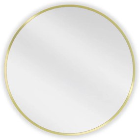 Mexen Loft, okrúhle kúpeľňové zrkadlo 65 cm, farba rámu zlatá matná, 9850-065-065-000-50
