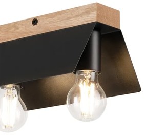 Stropné svietidlo ESME 2xE27/15W/230V čierna/dub