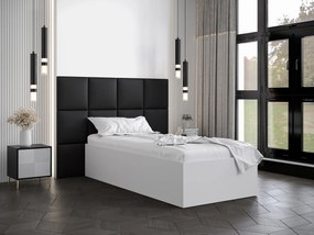 Jednolôžková posteľ s čalúneným čelom 90 cm Brittany 4 (biela matná + čierna) (s roštom). Vlastná spoľahlivá doprava až k Vám domov. 1046032