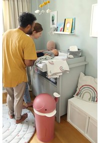 Tmavoružový plastový odpadkový kôš na plienky 25 l Whale – Kindsgut