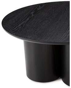 Čierny okrúhly konferenčný stolík ø 80 cm Lua – MOME
