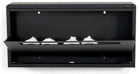 Čierna kovová výklopná závesná skrinka na topánky Mario – Spinder Design