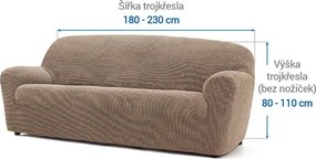 Super strečové poťahy NIAGARA oriešková trojkreslo (š. 180 - 230 cm)