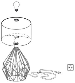Eglo 43078 - Stolná lampa CARLTON 1xE27/60W/230V