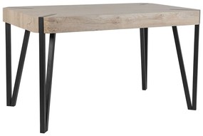 Jedálenský stôl 130 x 80 cm svetlé drevo s čiernou CAMBELL Beliani