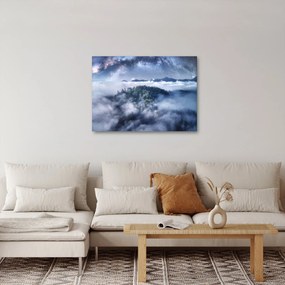 Obraz lesa v hmle (70x50 cm)
