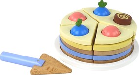 LEAN Toys Drevená torta s 8 kúskami hračka