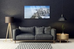 Obraz na skle Hora hmla krajina 140x70 cm