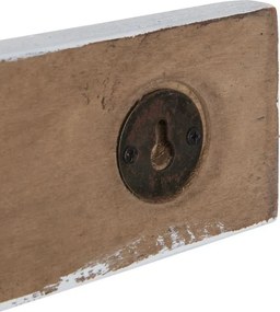 Nástenný hnedý liatinový vešiak s háčikmi a číslami - 98*14*14cm