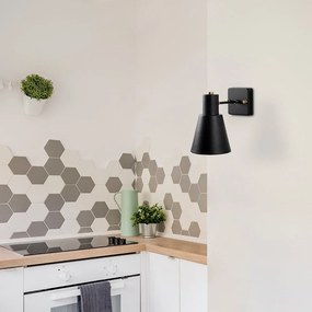 Nástenné svietidlo v čiernej a zlatej farbe ø 14 cm Funnel – Opviq lights