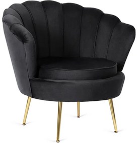 Kreslo LOREN s podnožkou, čierne, z velúru