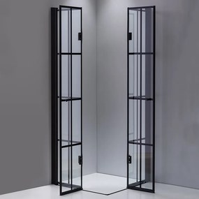BPS-koupelny Štvorcový sprchový kút HYD-SK08B-M 90x90 čierna/transparent - bez vaničky