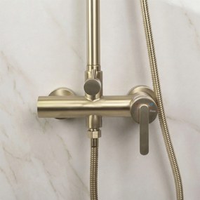 Rea Ontario, sprchový set nástenný s dažďovou sprchou, zlatá matná, REA-P9494