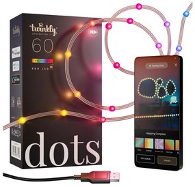 Twinkly TWD060STP-T - LED RGB stmievateľná reťaz DOTS 60xLED 7 m USB Wi-Fi