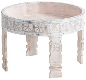 furniture-nabytek.cz - Sada 3 masivních odkládacích stolků Chakki z mangového dřeva, bílá