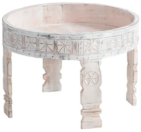 furniture-nabytek.cz - Sada 3 masívnych odkladacích stolíkov Chakki z mangového dreva, biela