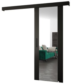 Posuvné dvere 90 cm Sharlene II (čierna matná + čierna matná + čierna) (so zrkadlom). Vlastná spoľahlivá doprava až k Vám domov. 1043663