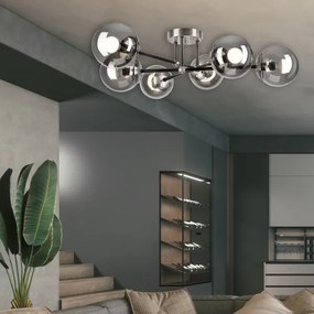 Prisadený luster MALENA 6xE14/5W/230V matný chróm/dymová