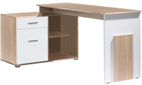 Písací stôl Como Korner dub sonoma/biely alpská 60