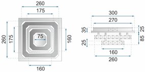 Krištáľové stropné svietidlo Plafon LED 24W APP409-C APP410-C