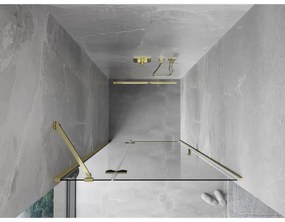 Mexen Mist-H, 1-krídlové sprchové dvere ľavé 115 cm, číre sklo, zlatý lesklý profil, 8A5-115-000-50-00-L